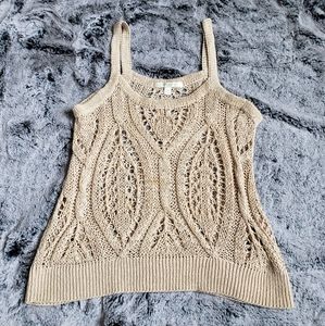 LC Lauren Conrad Open Crochet Tank Top - L